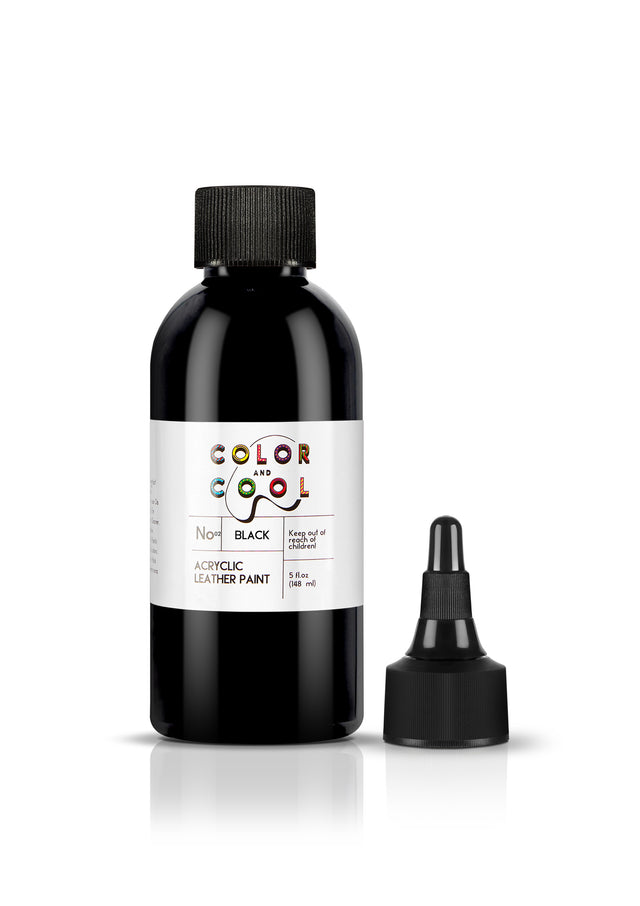 5 oz (150 ml) - Black Acrylic Leather Paint